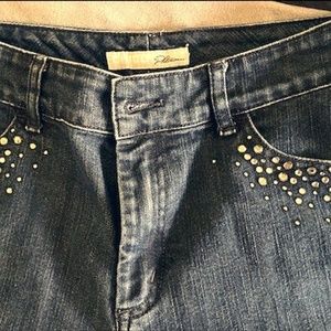Chico's Platinum Jeans with Bling Size 1.5